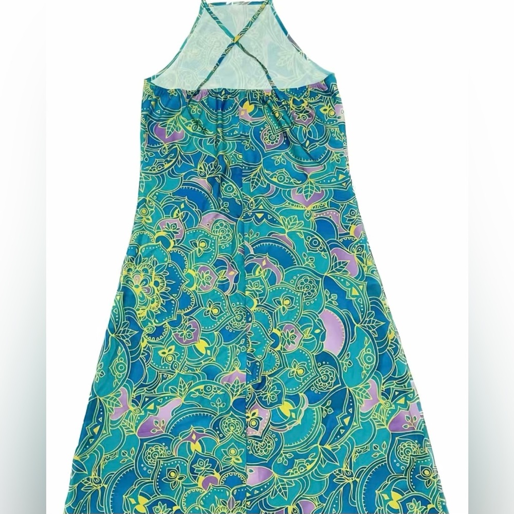 CLEARANCE NWOT Mandala Floral Print Dress, Vintage Sleeveless Summer Max… - Picture 3 of 4